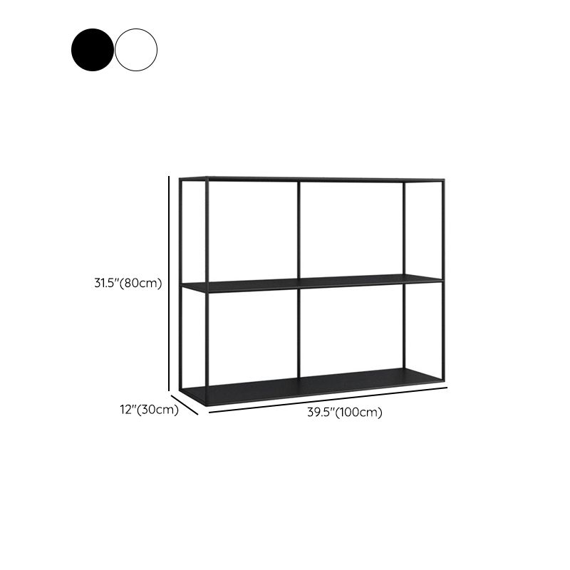 Modern Metal Console Table Black / White Storage Shelves Sofa Table for Living Room