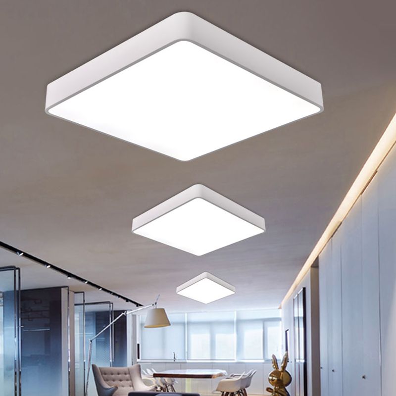 Metal Square Flush Ceiling Light Fixtures Contemporary Office Flush Mount Ceiling Light Fixture