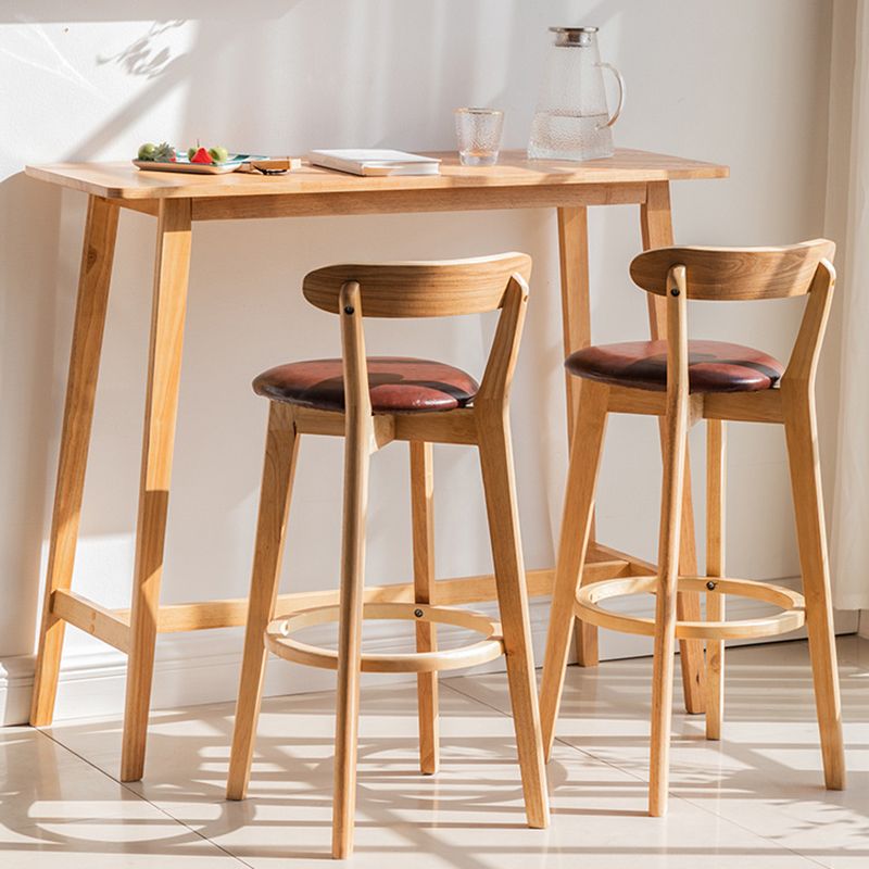 Modern Solid Wood Bar Table Rectangle Bar Table for Breakroom