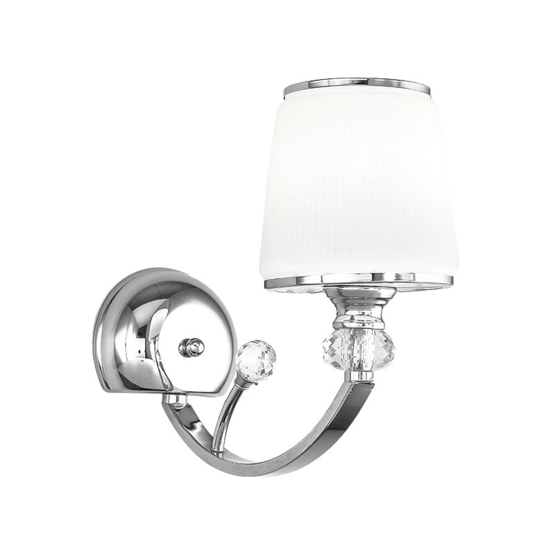 Simplicité 1 luminaire mural de tête Chrome Conic Mur Mount LAMPE AVEC BLANG GREY OBRE