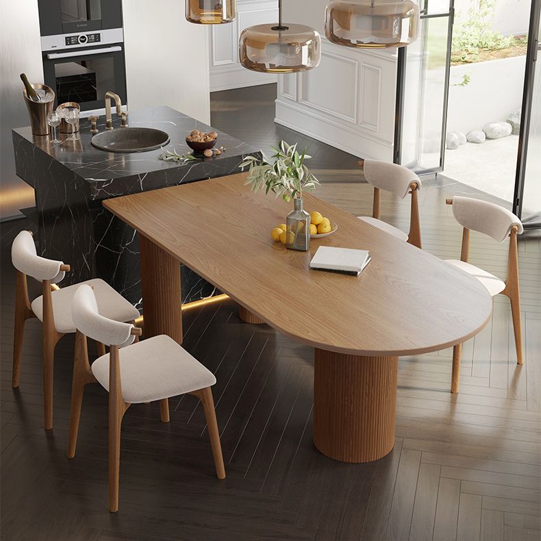 Modern Pine Wood Dining Table 3 Wooden Legs Table for Dining Room