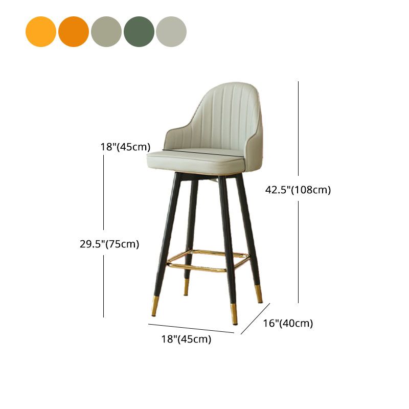 Barhocker im nordischen Stil mit PU-Ledersitzen, Thekenhocker, 2er-Set