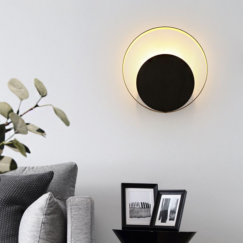 Metallic Orbit Sconce Light Simplicity Single Light Golden Wall Mounted Lighting