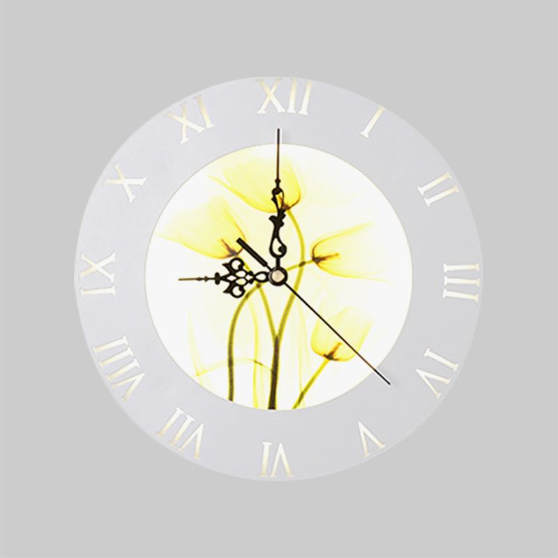 Reloj redondeado naranja/amarillo luz mural de estilo nórdico LED de plástico LEUCHTURA DE MONTAJE PARA SALA DE LA Sala de estar