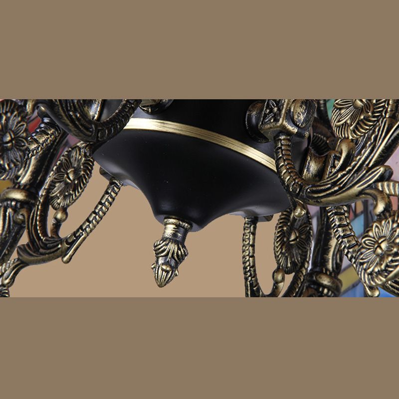 Corne Plafond Pendentif Tiffany Style Victorien Treated Tanker Taching Chandelier for Hotel