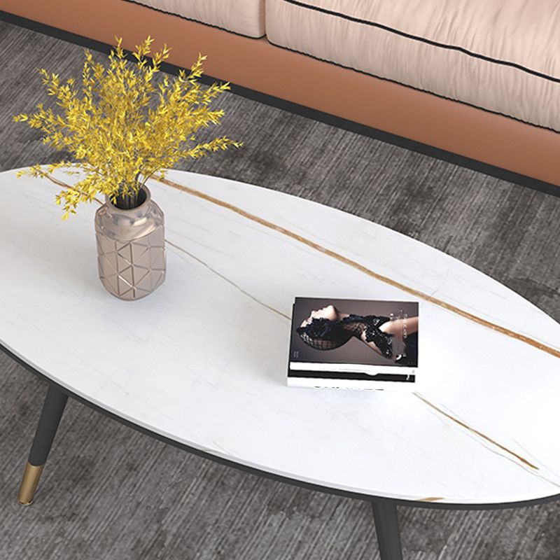 Slate Oval Coffee Table 4 Legs Base Type Single Cocktail Table