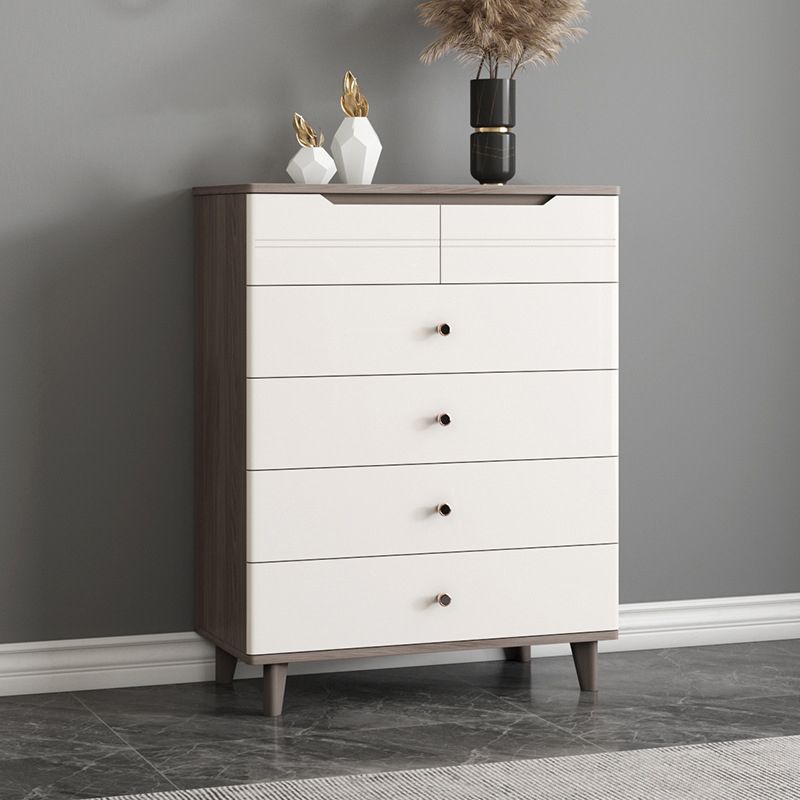 Wooden Storage Drawer Accent Chest White and Blue Cabinet with Drawers