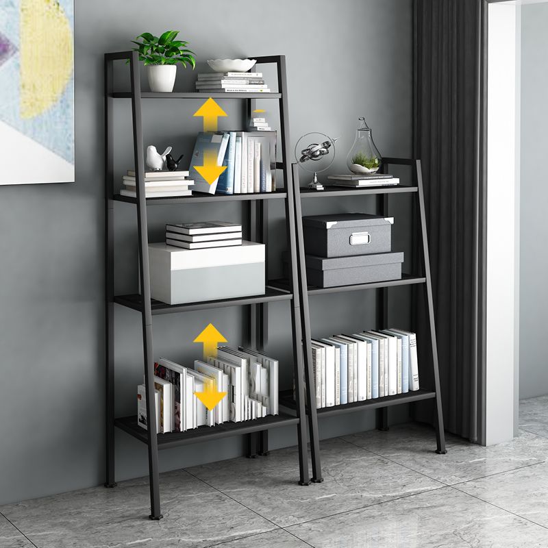 13.7" W Ladder Bookcase Open Storage Metal Bookshelf with Shelves
