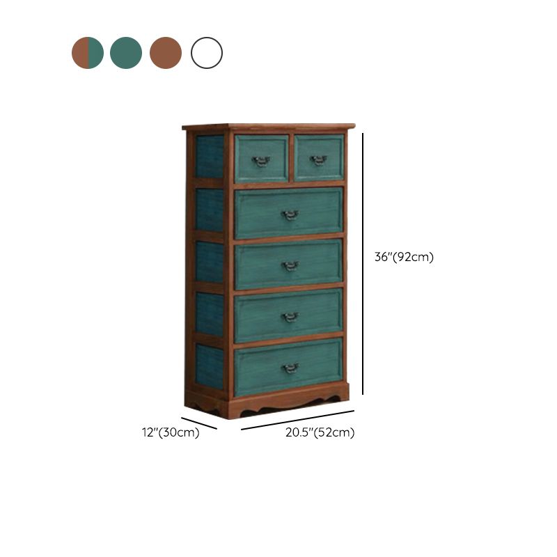 Coastal Storage Chest Solid Wood Dresser with 6/5 Drawers , 11.7 Inch W