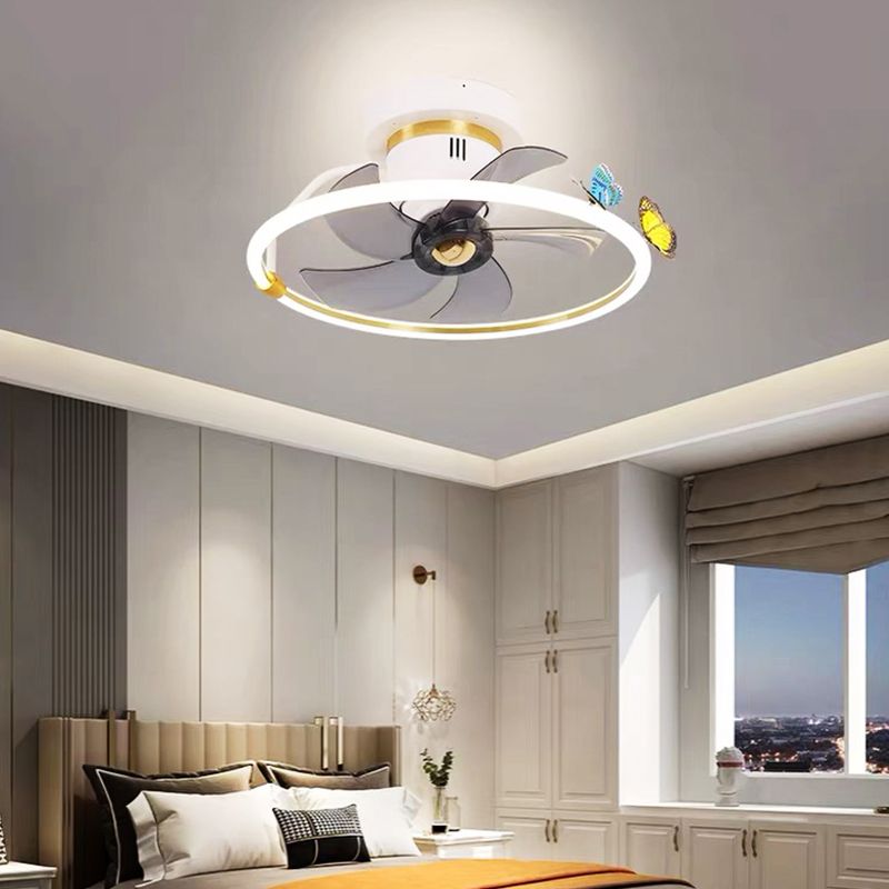 Lampe à fans rotatif à 360 degrés à 360 degrés Minimaliste Metal Bedroom Semi Flush Mount Light Light