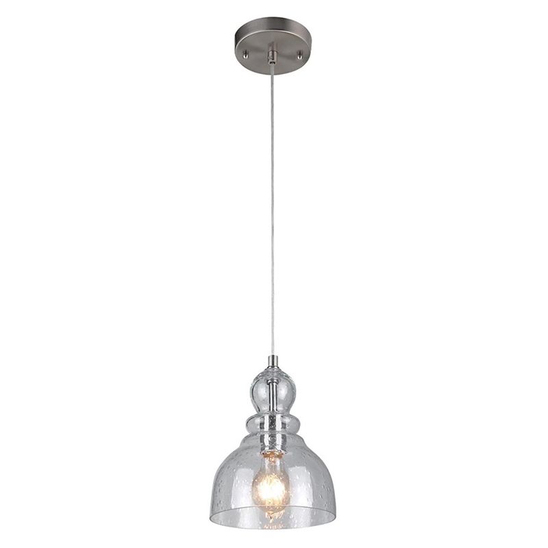 Seeded Glass Retro Industrial Style Hanging Light 7" Wide Single Bulb Metal Lighting Pendant for Bedroom