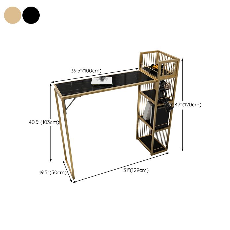 Contemporary Style Rectangle Bar Table Double Pedestal Bar Dining Table for Home