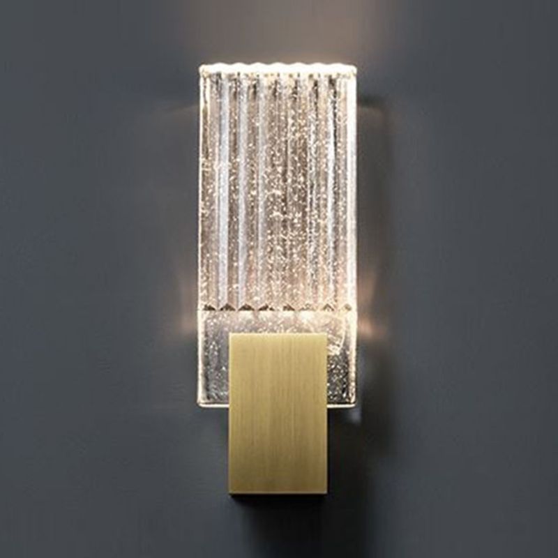 Modernism Metal Wall Mounted Sconce Crystal Shade Wall Light for Foyer