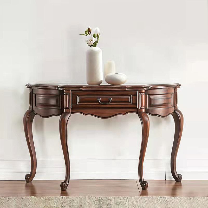Free Form Shape Contemporary Console Table Wooden Console Sofa Table for Hall