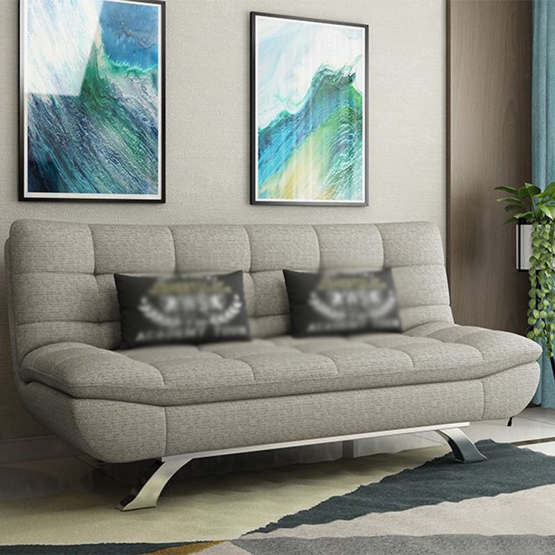 Cotton Blend Armless Sleeper Sofa Modern Tufted Back Sofa Couch