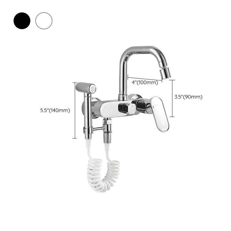 Kitchen Faucet Single Lever Handle Swivel Spout Chrome 2 Holes Bar Faucet