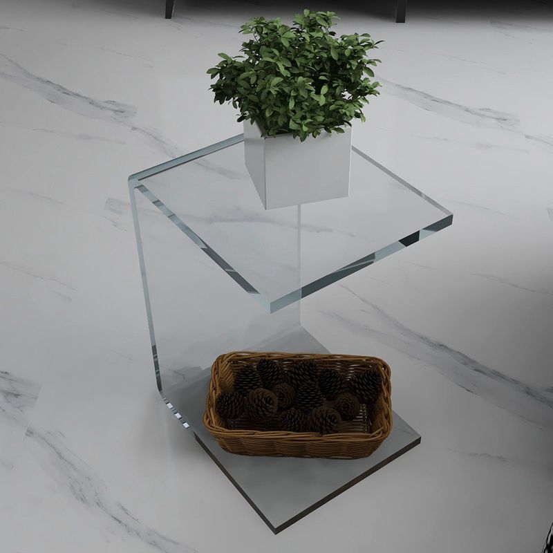 Modern Style Smoky Grey/brown/transparent/blue Acrylic  End Table Rectangle Side Table