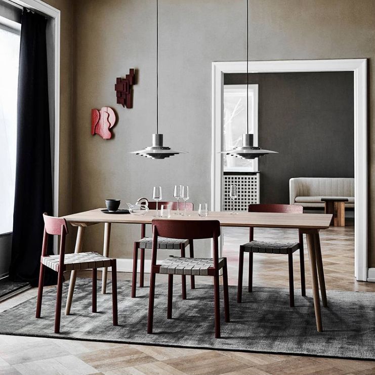 Rectangle Two-Color Dining Table Fir Solid Wood Table Modern with 4 Legs