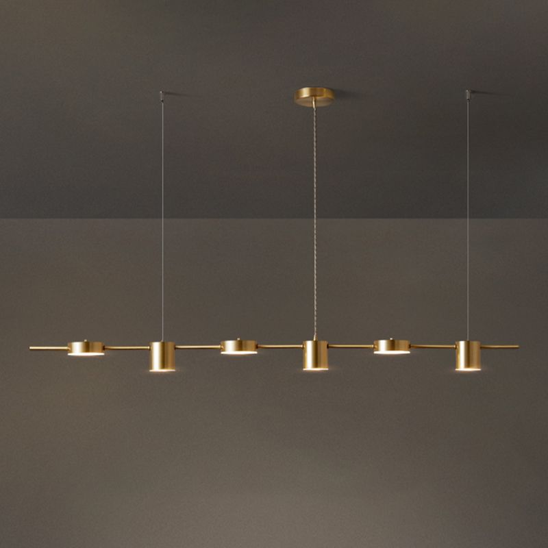 Metal Cylinder Island Pendant Modern Multiple-Light Island Lighting