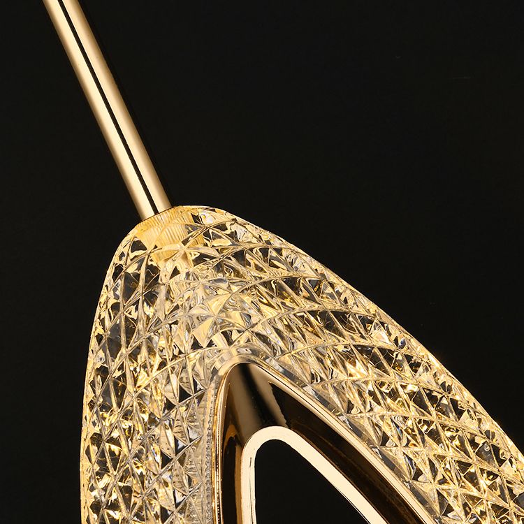 Contemporary Style Linear Shape Pendant Lights Metal Hanging Lamps in Gold