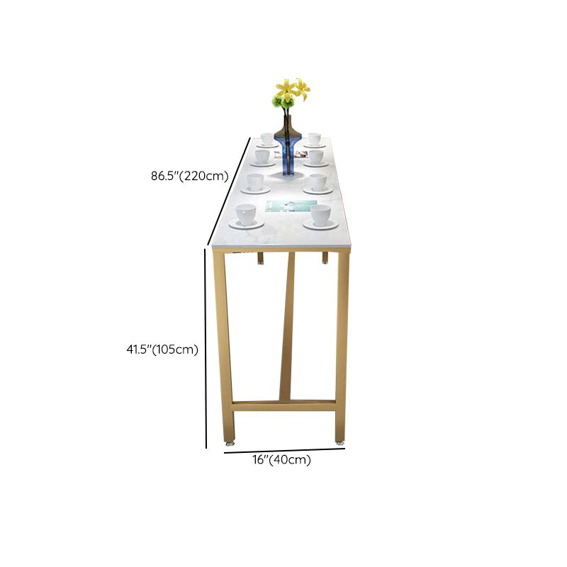 Glam Bar-height Table Faux Marble Top Pub Table for Dining Room
