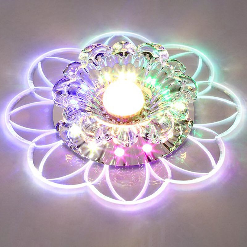 Plafonnier LED encastrable pour couloir de fleurs, plafonnier en cristal Simplicity en transparent