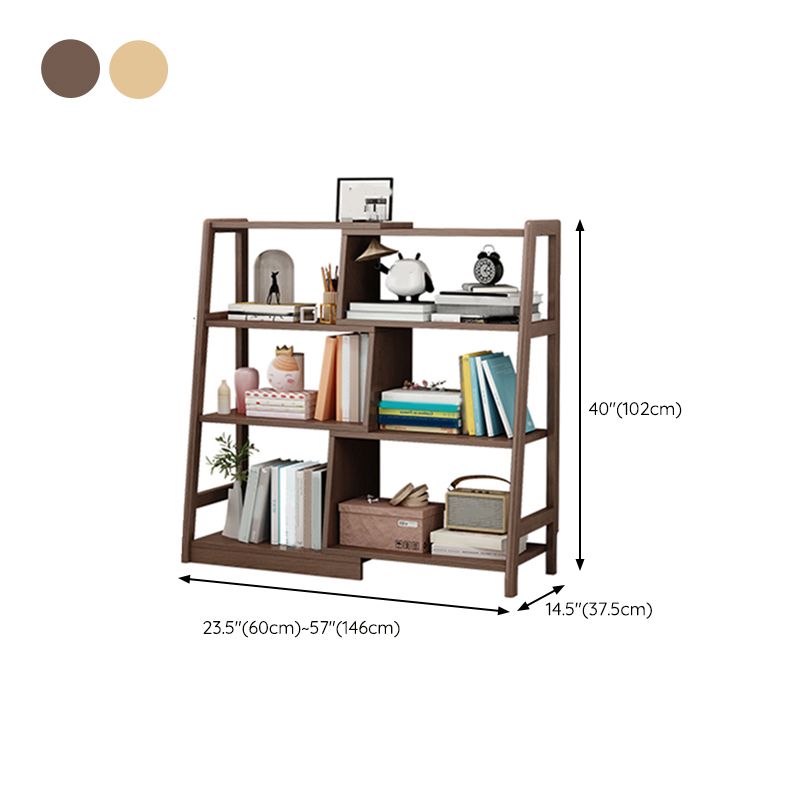 Wooden Ladder Bookshelf Modern Style Open Back Bookcase for Home Office