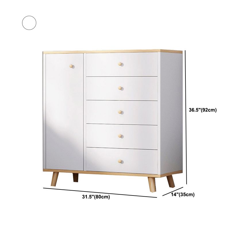 Contemporary Rectangle Side Cabinet with Drawers Wood Accent Chest