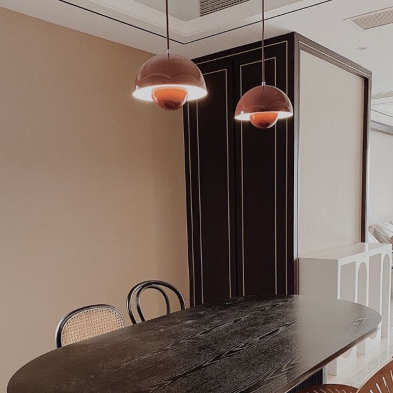 Lámpara colgante de domo de estilo moderno metal 1 luz Luz colgante para sala de estar de dormitorio