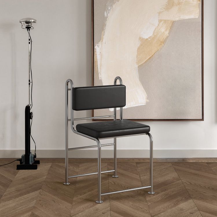 Contemporary Side Chair Metal Open Back Dining Room Chair for Indoor