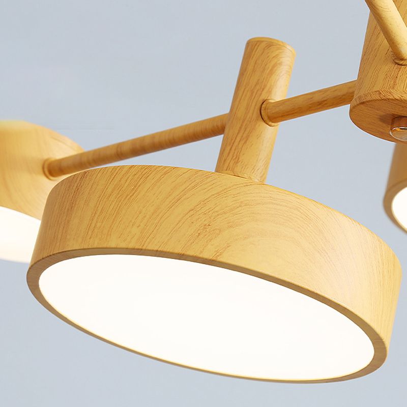 Multi Lights Round Pendant Chandelier Modern Style Metal Hanging Lamps