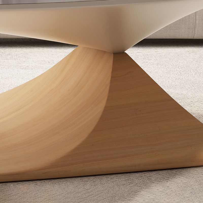 Modern Oval Cocktail Table Trestle Slate Top Coffee or End Table