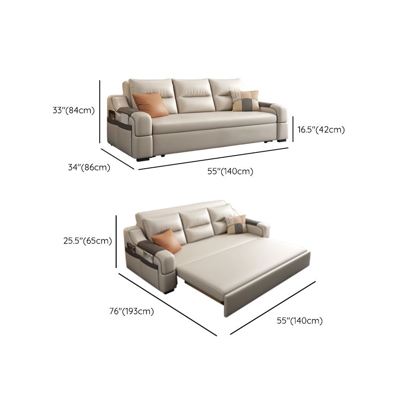 Bonded Leather Sofa Futon Contemporary Futon Sleeper Sofa with Storage