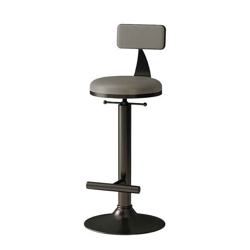 Industrial Armless Counter Stool Adjustable Bar Stool with Metal Base