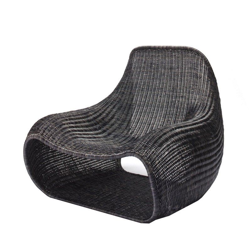 1-Seater Rattan Outdoor Sofa Tropical Style UV Resistant Patio Sofa