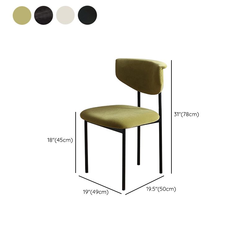 Kitchen Upholstered Armless Chair Industrial Open Back Dining Chair