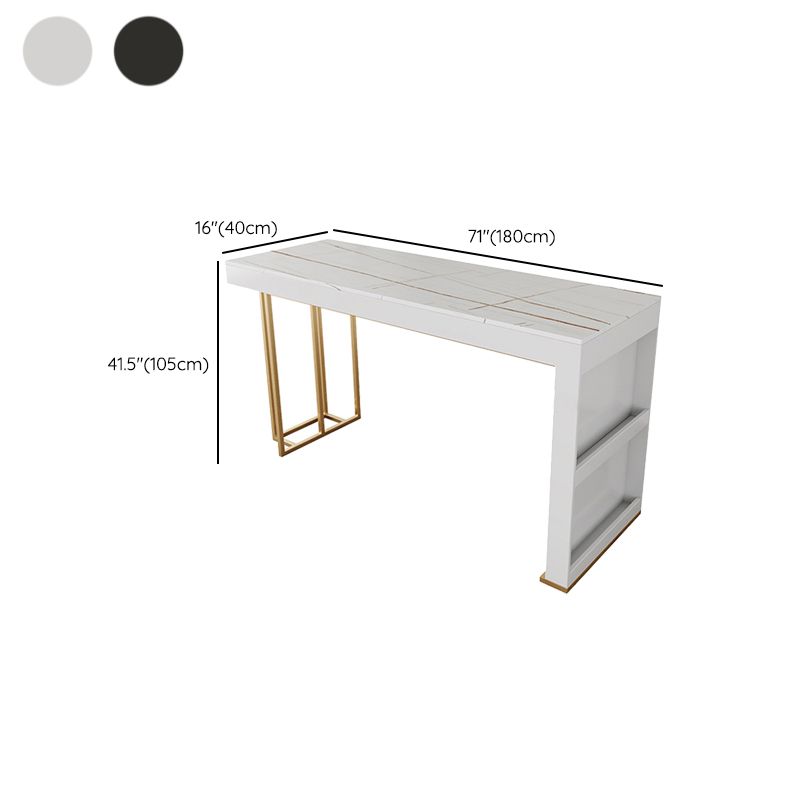Glam Style Rectangle Bar Table 1/2/3 Pieces Stone Bar Table Set for Home Use