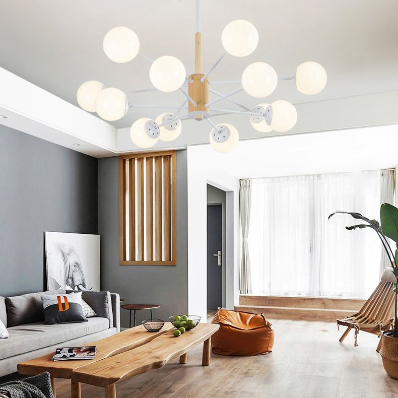 Lampada lampadina rotonda in vetro Stile minimalista 12 Lumo bianco Lampone a sospensione