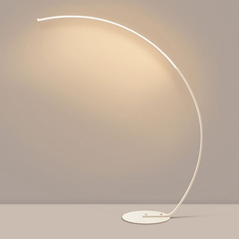 Curve Shape Metal Floor Lighting Contemporary Style 1 Light Floor Lamp