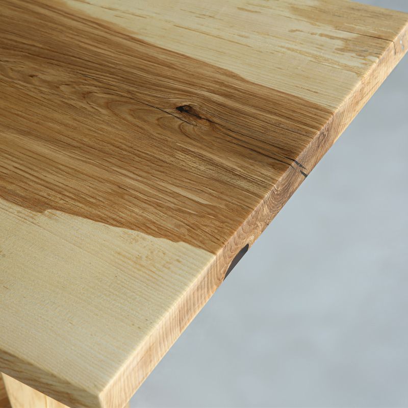 Natural Double Pedestal Table Solid Wood Modern Dinner Room Kitchen Table