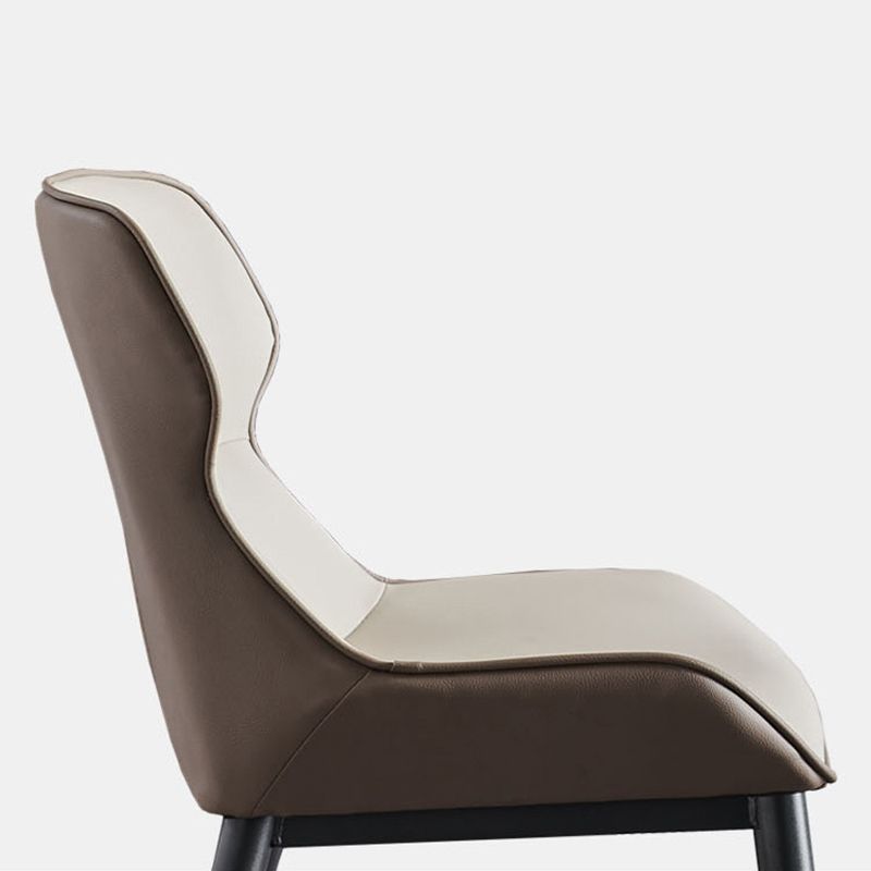 Arm Wingback Side Chair Industrial Style Faux Leather Dining Chairs