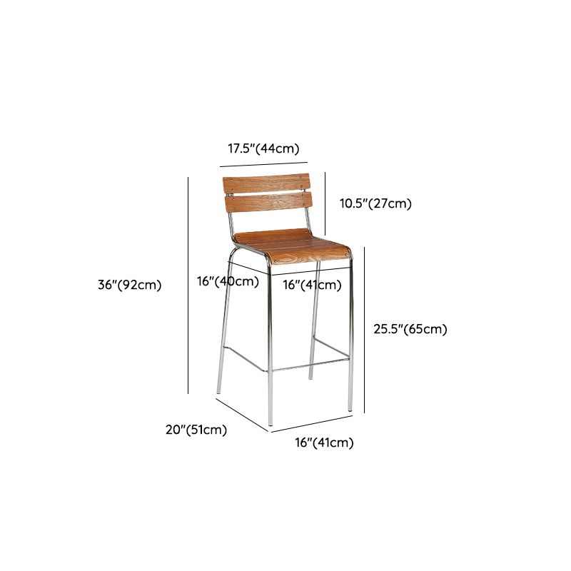 Modern Style Counter Stool Wood Saddle Seat Bar Stool with Metal Base