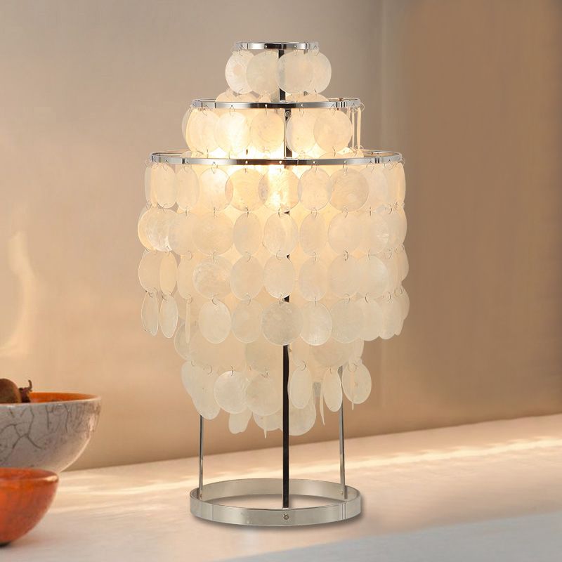 Witte windgong Taakverlichting Modernisme Shell 1 licht Leesboeklicht voor slaapkamer