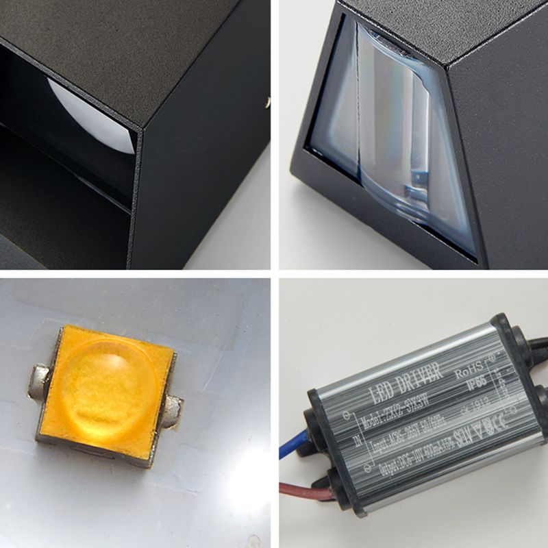 Luminaire mural géométrique en métal moderne à 1 lumière LED OUTDOOOR LET