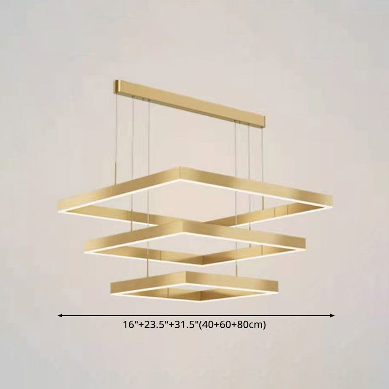 Aluminum Contemporary Style 3-Tier Hanging Light Fixtures 3-Lights LED Drop Lamp