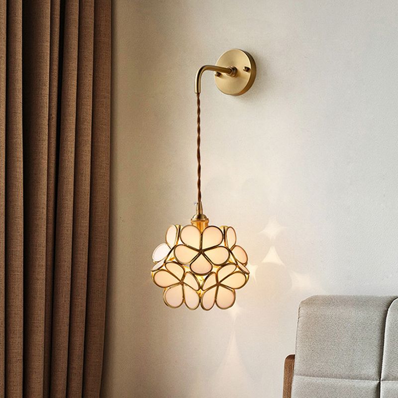 Moderner Blumenwandmontierhellglas 1 Leichte Wandmontagelampe