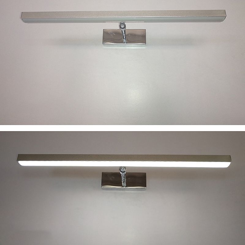 Arm Length Adjustable Minimalism LED Vanity Light Contemporary Style Stainless Steel Makeup Mirror Light with Acrylic Shade