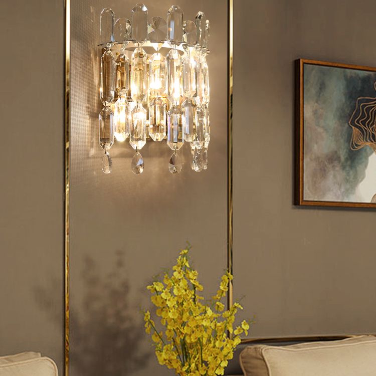 Mont-cylindre Crystal Mur Murd Dismature Style Modern Style 2 LIGHTS MURS LUMILES