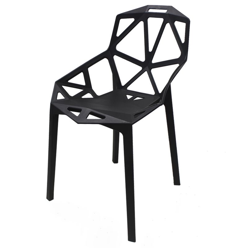 Silla de comedor de estilo moderno, silla auxiliar de plástico con brazo de comedor para cocina (juego de 4)