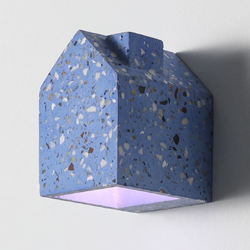 Nordic Cement Wall Light House Shape Colorful Wall Sconce for Living Room